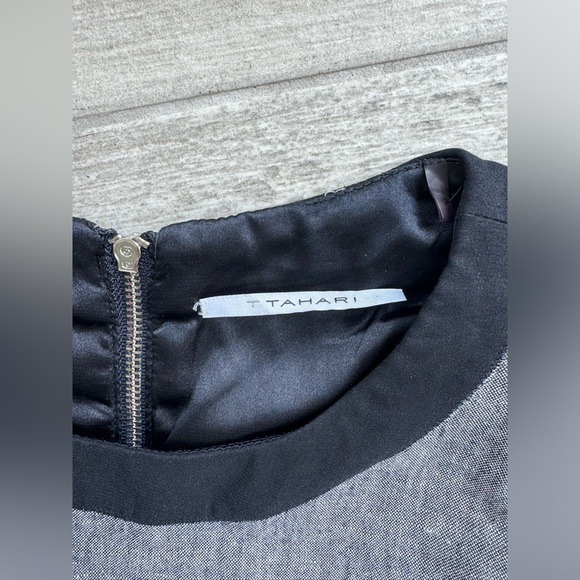 Tahari Womens Gray Linen Blend A-Line Sleeveless Dress - size Small - Picture 3 of 4